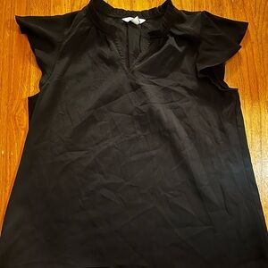 Nine West Black Flutter Sleeve Blouse- Size L